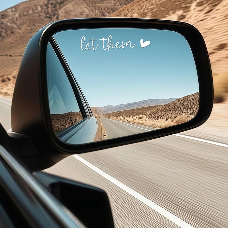 CIKTCOKO 4 x Let Them Mental Health Awareness Rear View Mirror Sticker,Affirmation Mirror Stickers,Car Rearview Mirror Decal,Car Accessories For Women,Water Bottle Laptop Bumper Tumblers Vanity Mirror Decal - Image 2